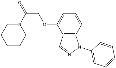 1-Phenyl-4-[[(piperidin-1-yl)carbonyl]methoxy]-1H-indazole,,结构式