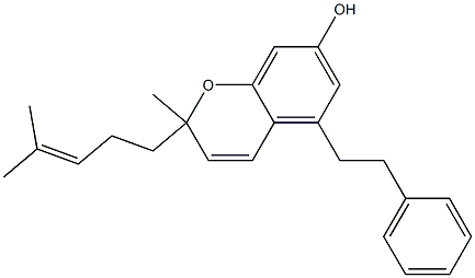 7-Hydroxy-2-methyl-2-(4-methyl-3-penten-1-yl)-5-(2-phenylethyl)-2H-1-benzopyran Structure