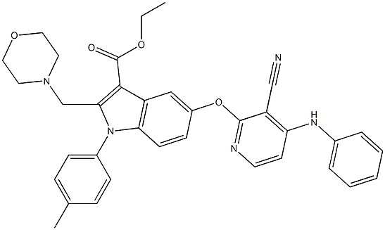 1-(4-Methylphenyl)-2-[morpholinomethyl]-5-[3-cyano-4-(phenylamino)pyridin-2-yloxy]-1H-indole-3-carboxylic acid ethyl ester