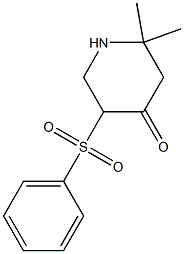 2,2-Dimethyl-5-phenylsulfonylpiperidin-4-one,,结构式