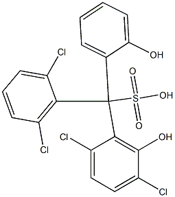 (2,6-Dichlorophenyl)(2,5-dichloro-6-hydroxyphenyl)(2-hydroxyphenyl)methanesulfonic acid 结构式