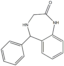 1,3,4,5-テトラヒドロ-5-(フェニル)-2H-1,4-ベンゾジアゼピン-2-オン 化学構造式