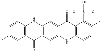 5,7,12,14-Tetrahydro-2,9-dimethyl-7,14-dioxoquino[2,3-b]acridine-1-sulfonic acid Struktur