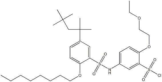 2-(2-Ethoxyethoxy)-5-[2-octyloxy-5-(1,1,3,3-tetramethylbutyl)phenylsulfonylamino]benzenesulfonyl chloride Structure