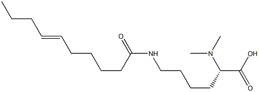 N6-(6-デセノイル)-N2,N2-ジメチルリシン 化学構造式