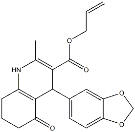  1,4,5,6,7,8-Hexahydro-5-oxo-2-methyl-4-(1,3-benzodioxol-5-yl)quinoline-3-carboxylic acid (2-propenyl) ester