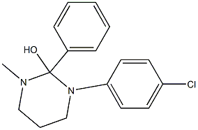 Hexahydro-1-methyl-2-phenyl-3-(4-chlorophenyl)pyrimidin-2-ol Struktur