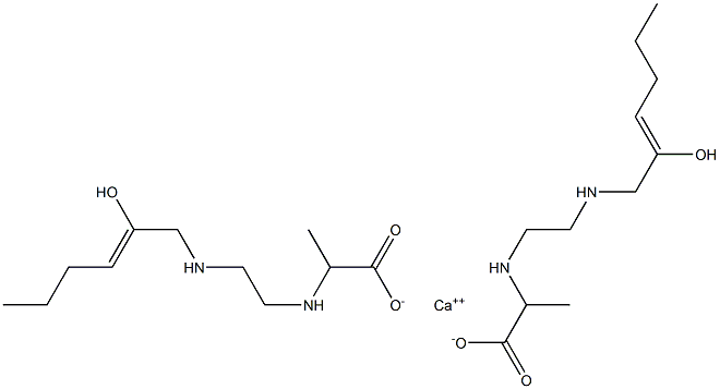 Bis[2-[N-[2-[N-(2-hydroxy-2-hexenyl)amino]ethyl]amino]propionic acid]calcium salt Structure