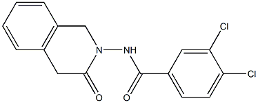 3,4-ジクロロ-N-(3-オキソ-1,2,3,4-テトラヒドロイソキノリン-2-イル)ベンズアミド 化学構造式
