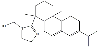 2-(1,2,3,4,4a,4b,5,6,10,10a-デカヒドロ-1,4a-ジメチル-7-イソプロピルフェナントレン-1-イル)-2-イミダゾリン-1-メタノール 化学構造式
