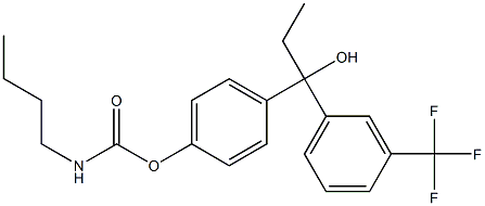 1-(3-Trifluoromethylphenyl)-1-(4-butylaminocarbonyloxyphenyl)-1-propanol 结构式