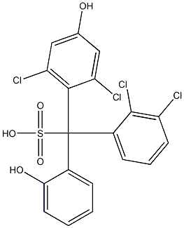 (2,3-Dichlorophenyl)(2,6-dichloro-4-hydroxyphenyl)(2-hydroxyphenyl)methanesulfonic acid Structure