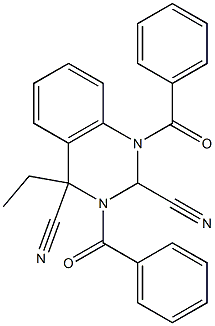 1,3-Dibenzoyl-4-ethyl-1,2,3,4-tetrahydroquinazoline-2,4-dicarbonitrile Structure