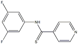 N-[3,5-ジフルオロフェニル]ピリジン-4-カルボチオアミド 化学構造式