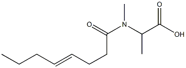 2-[N-メチル-N-(4-オクテノイル)アミノ]プロピオン酸 化学構造式