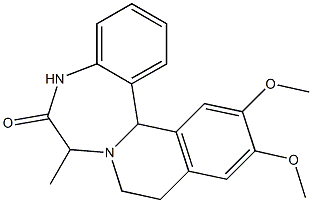 5,9,10,14b-Tetrahydro-12,13-dimethoxy-7-methylisoquino[2,1-d][1,4]benzodiazepin-6(7H)-one Struktur