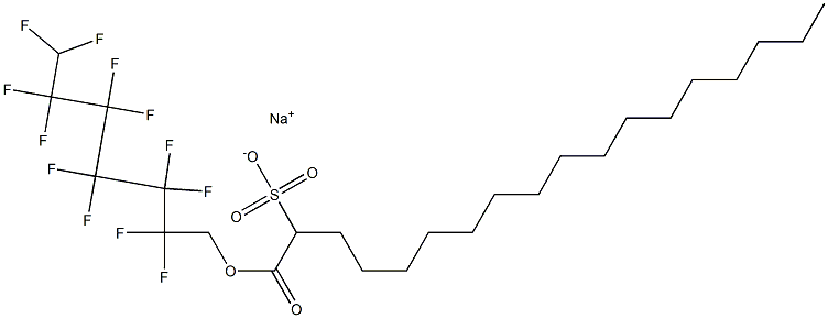 1-(2,2,3,3,4,4,5,5,6,6,7,7-ドデカフルオロヘプチルオキシカルボニル)ヘプタデカン-1-スルホン酸ナトリウム 化学構造式
