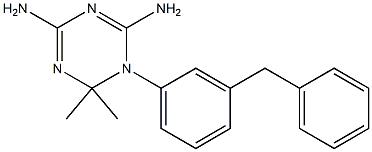 2,4-Diamino-6,6-dimethyl-5,6-dihydro-5-(3-benzylphenyl)-1,3,5-triazine 结构式
