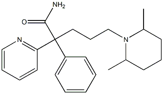 5-(2,6-Dimethyl-1-piperidinyl)-2-(2-pyridinyl)-2-phenylvaleramide,,结构式