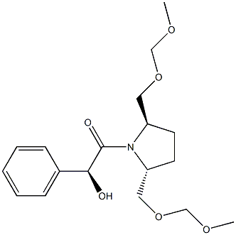 (2R,5R)-2,5-ビス(メトキシメトキシメチル)-1-[(S)-ヒドロキシ-フェニルアセチル]テトラヒドロ-1H-ピロール 化学構造式