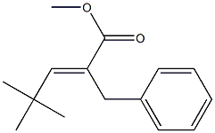 2-ベンジル-4,4-ジメチル-2-ペンテン酸メチル 化学構造式
