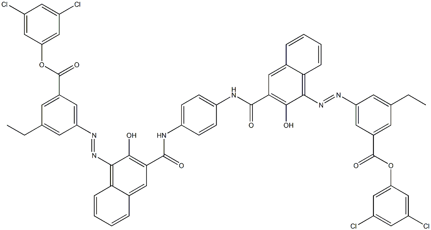 1,4-Bis[1-[[3-ethyl-5-(3,5-dichlorophenoxycarbonyl)phenyl]azo]-2-hydroxy-3-naphthoylamino]benzene