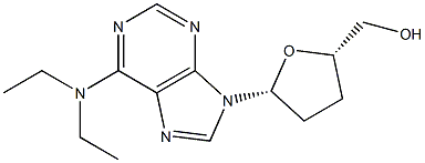 N,N-ジエチル-2',3'-ジデオキシアデノシン 化学構造式