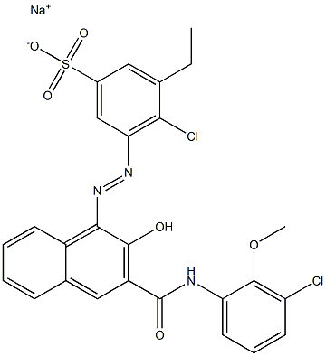 4-Chloro-3-ethyl-5-[[3-[[(3-chloro-2-methoxyphenyl)amino]carbonyl]-2-hydroxy-1-naphtyl]azo]benzenesulfonic acid sodium salt