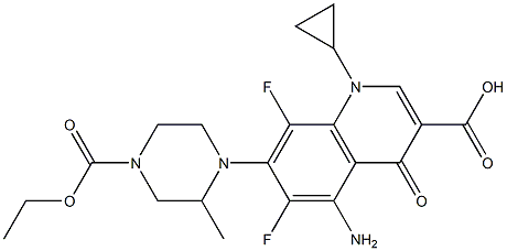 5-Amino-1-cyclopropyl-6,8-difluoro-1,4-dihydro-7-[4-ethoxycarbonyl-2-methyl-1-piperazinyl]-4-oxoquinoline-3-carboxylic acid