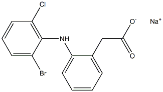 2-(2-Bromo-6-chlorophenylamino)benzeneacetic acid sodium salt,,结构式