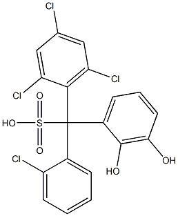 (2-Chlorophenyl)(2,4,6-trichlorophenyl)(2,3-dihydroxyphenyl)methanesulfonic acid Struktur