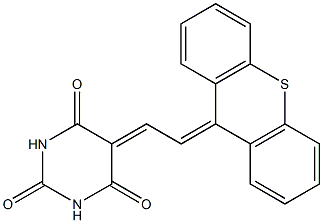 5-[2-(9H-チオキサンテン-9-イリデン)エチリデン]ピリミジン-2,4,6(1H,3H,5H)-トリオン 化学構造式