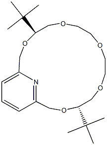 [4S,14S,(+)]-4,14-Di-tert-butyl-3,6,9,12,15-pentaoxa-21-azabicyclo[15.3.1]henicosa-1(21),17,19-triene Struktur