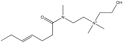 2-[N-(4-ヘプテノイル)-N-メチルアミノ]-N-(2-ヒドロキシエチル)-N,N-ジメチルエタンアミニウム 化学構造式