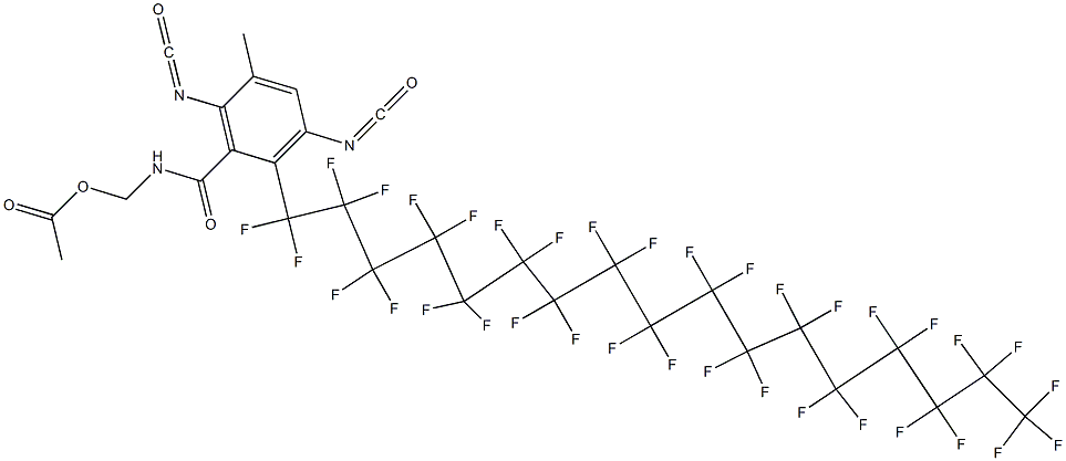 N-(Acetyloxymethyl)-2-(pentatriacontafluoroheptadecyl)-3,6-diisocyanato-5-methylbenzamide Structure