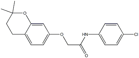 3,4-Dihydro-2,2-dimethyl-7-[N-(4-chlorophenyl)carbamoylmethoxy]-2H-1-benzopyran Structure