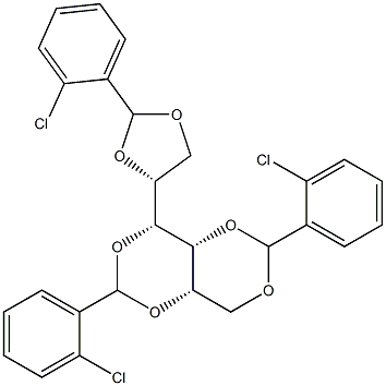 1-O,3-O:2-O,4-O:5-O,6-O-Tris(2-chlorobenzylidene)-D-glucitol,,结构式