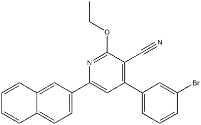 4-(3-ブロモフェニル)-6-(2-ナフチル)-2-エトキシピリジン-3-カルボニトリル 化学構造式