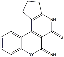 1,2,3,6-Tetrahydro-6-imino[1]benzopyrano[4,3-d]cyclopenta[b]pyridine-5(4H)-thione Structure