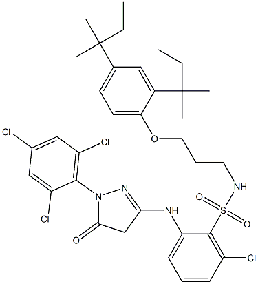 1-(2,4,6-Trichlorophenyl)-3-[3-chloro-2-[3-(2,4-di-tert-pentylphenoxy)propylsulfamoyl]anilino]-5(4H)-pyrazolone