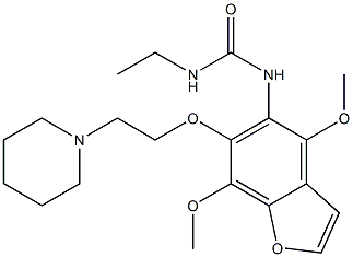 1-[4,7-Dimethoxy-6-(2-piperidinoethoxy)benzofuran-5-yl]-3-ethylurea Struktur