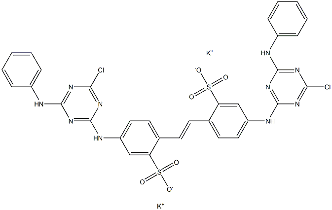 4,4'-Bis(4-anilino-6-chloro-1,3,5-triazin-2-ylamino)-2,2'-stilbenedisulfonic acid dipotassium salt 结构式