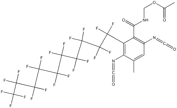 N-(Acetyloxymethyl)-2-(henicosafluorodecyl)-3,6-diisocyanato-4-methylbenzamide 结构式