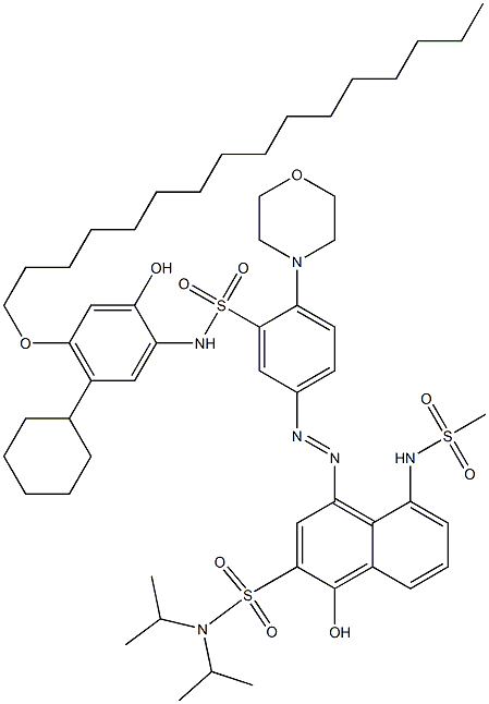 N-[5-Cyclohexyl-4-(hexadecyloxy)-2-hydroxyphenyl]-5-[3-(diisopropylsulfamoyl)-4-hydroxy-8-(methylsulfonylamino)-1-naphtylazo]-2-morpholinobenzenesulfonamide Structure