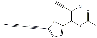 3-クロロ-4-[5-(1,3-ペンタジイニル)チオフェン-2-イル]-1-ブチン-4-オールアセタート 化学構造式