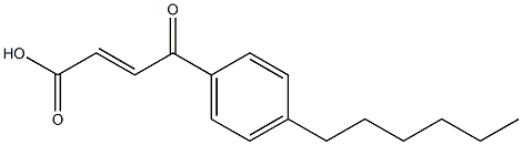 3-(4-ヘキシルベンゾイル)アクリル酸 化学構造式