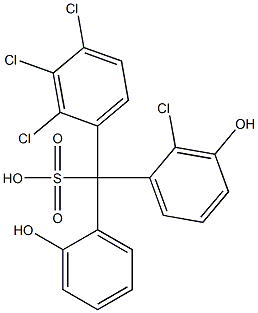 (2-クロロ-3-ヒドロキシフェニル)(2,3,4-トリクロロフェニル)(2-ヒドロキシフェニル)メタンスルホン酸 化学構造式