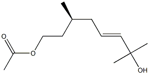 [E,S,(-)]-3,7-Dimethyl-5-octene-1,7-diol 1-acetate Structure