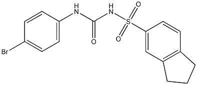 1-(インダン-5-イルスルホニル)-3-(4-ブロモフェニル)尿素 化学構造式