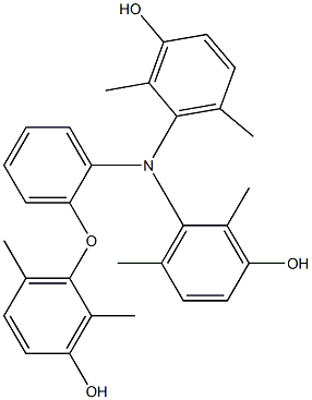 N,N-Bis(3-hydroxy-2,6-dimethylphenyl)-2-(3-hydroxy-2,6-dimethylphenoxy)benzenamine Struktur